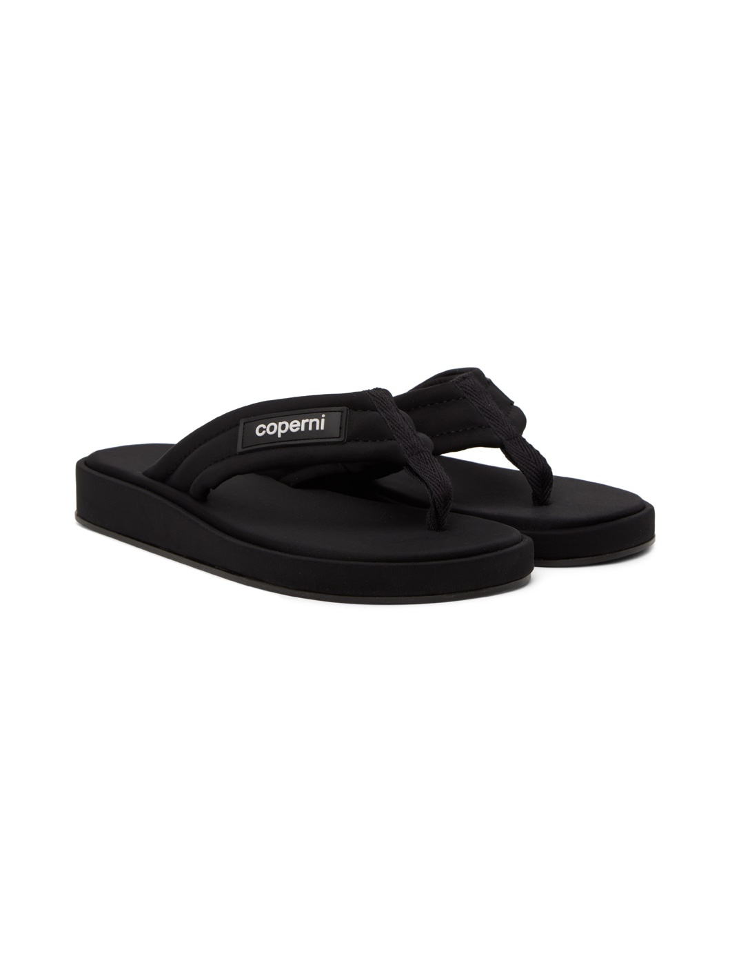 Black Quilted Flip Flops - 4