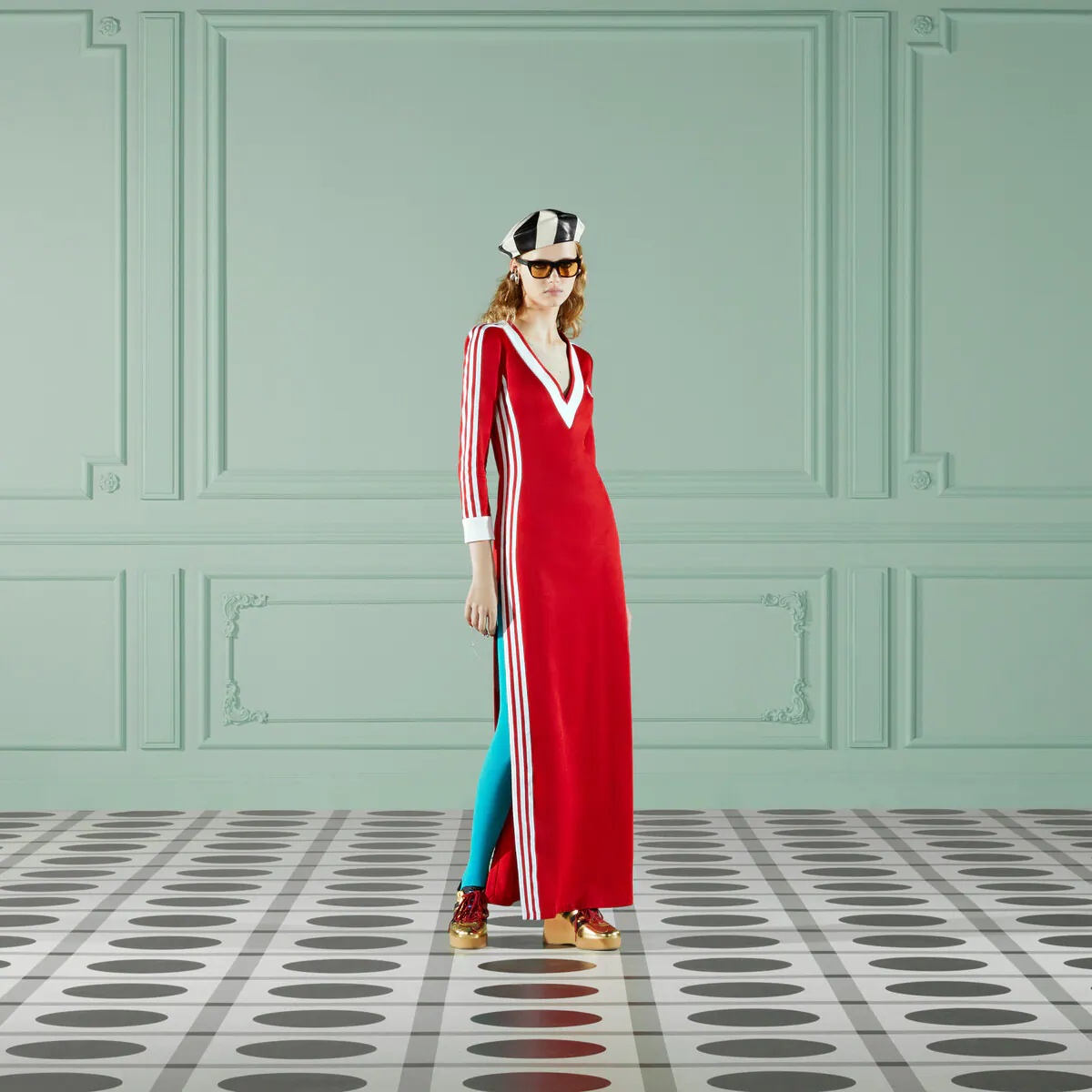 adidas x Gucci cotton jersey dress - 6