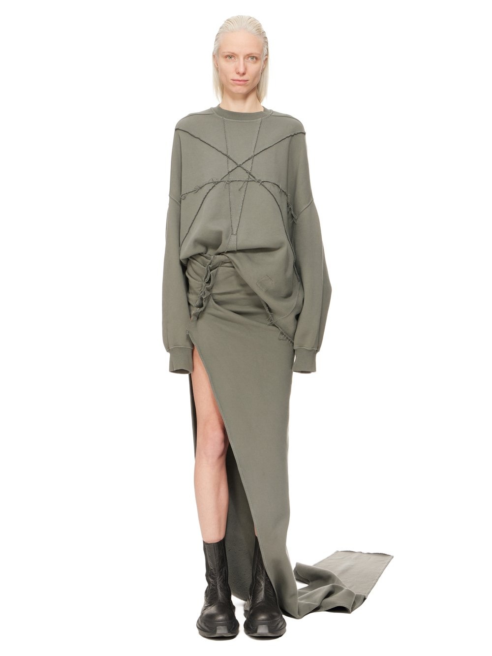 RICK OWENS DRKSHDW CRATER 長袖 Tシャツ ロゴストラップ Rick Owens DRKSHDW SWEATSHIRT | REVERSIBLE