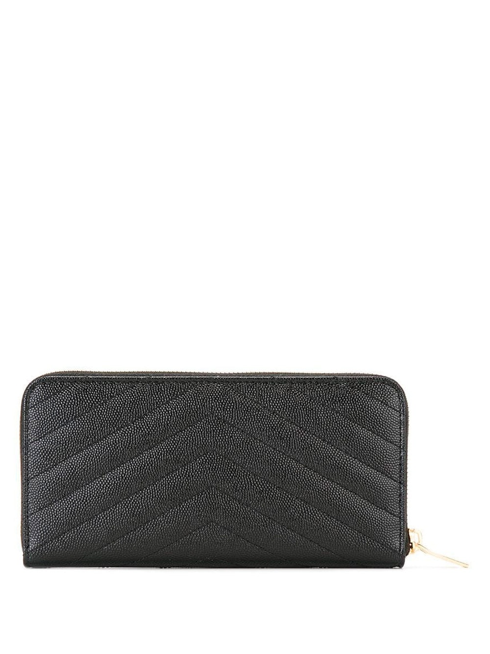 Saint Laurent Paris Women Cassandre Matelassé Zip Around Wallet In Grain De Poudre Leather - 2