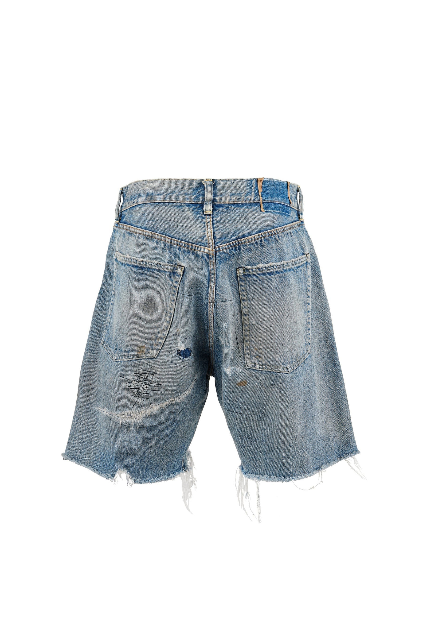 SAINT M×××××× DENIM SHORTS/DAMAGE / BLU | nubiantokyo | REVERSIBLE