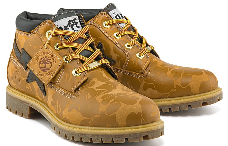 Timberland x BAPE Nelson Premium Waterproof Chukka Boots 'Wheat and Chocolate' A2QBXW - 3