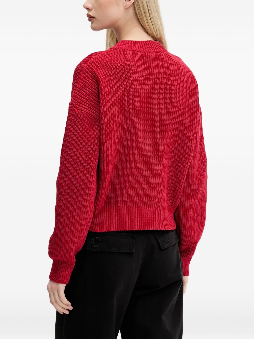 ribbed logo-patch jumper - 3