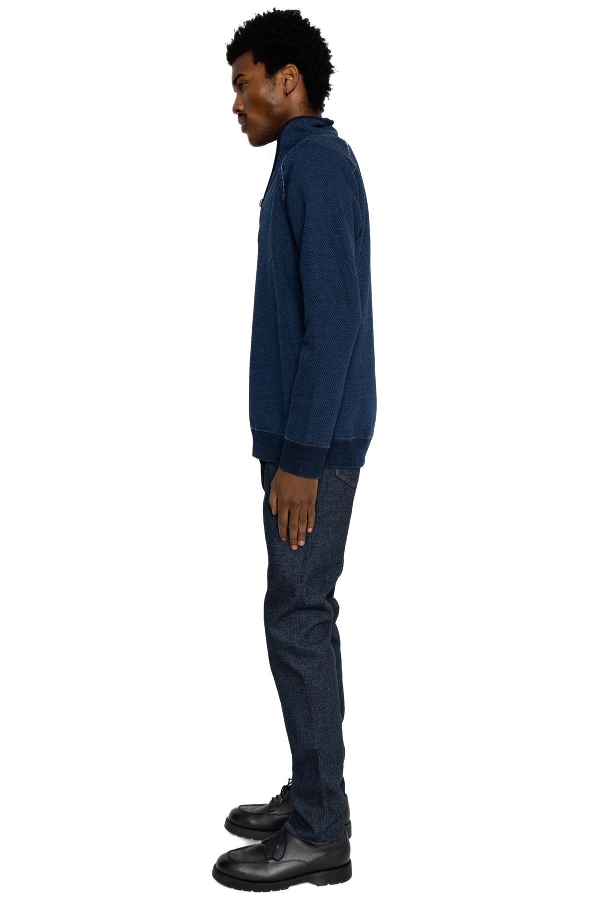 1170-2-ID Sashiko 5P Pants Relax Tapered - Indigo x Indigo - 4