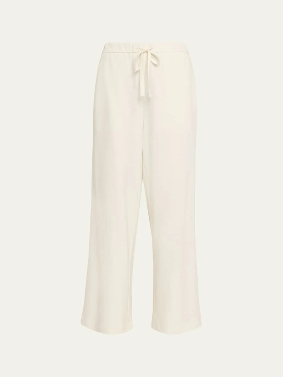 Straight-Leg Waffle Double Knit Pants - 1