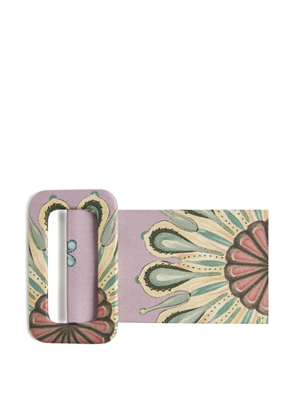floral-print buckle belt - 4