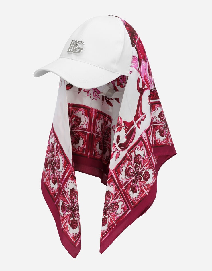 Baseball cap with Majolica-print scarf - 1