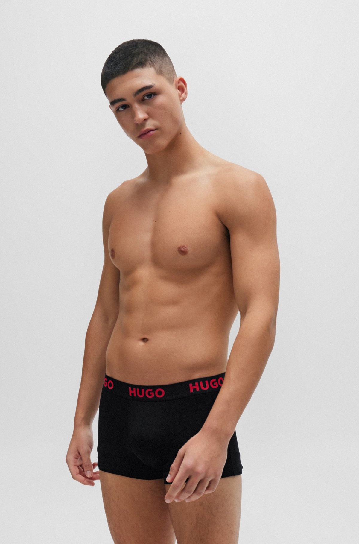 THREE-PACK OF STRETCH-JERSEY TRUNKS WITH LOGO WAISTBANDS - 6
