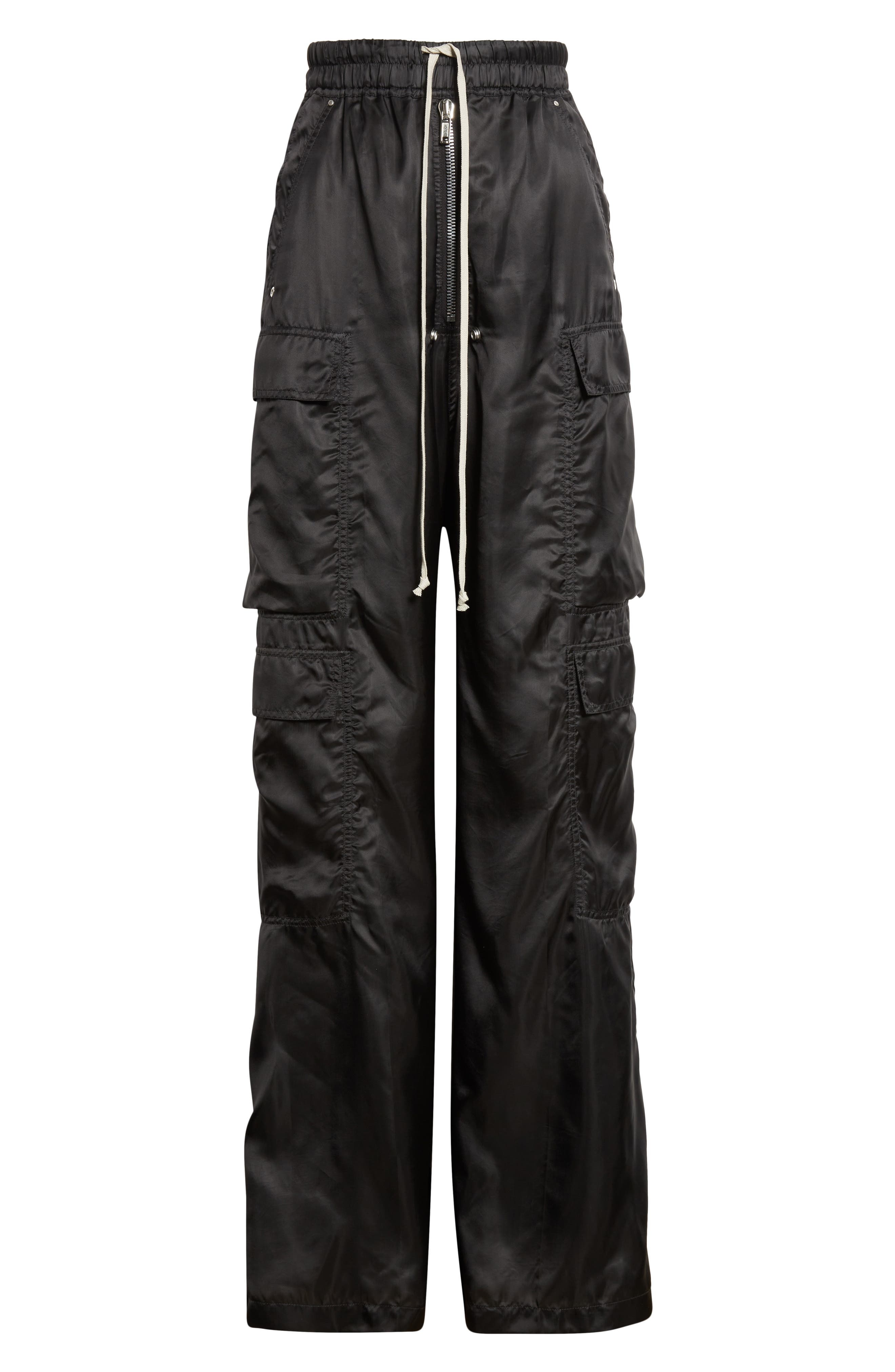 Rick Owens Cargobelas Satin Cargo Pants in Black at Nordstrom - 6