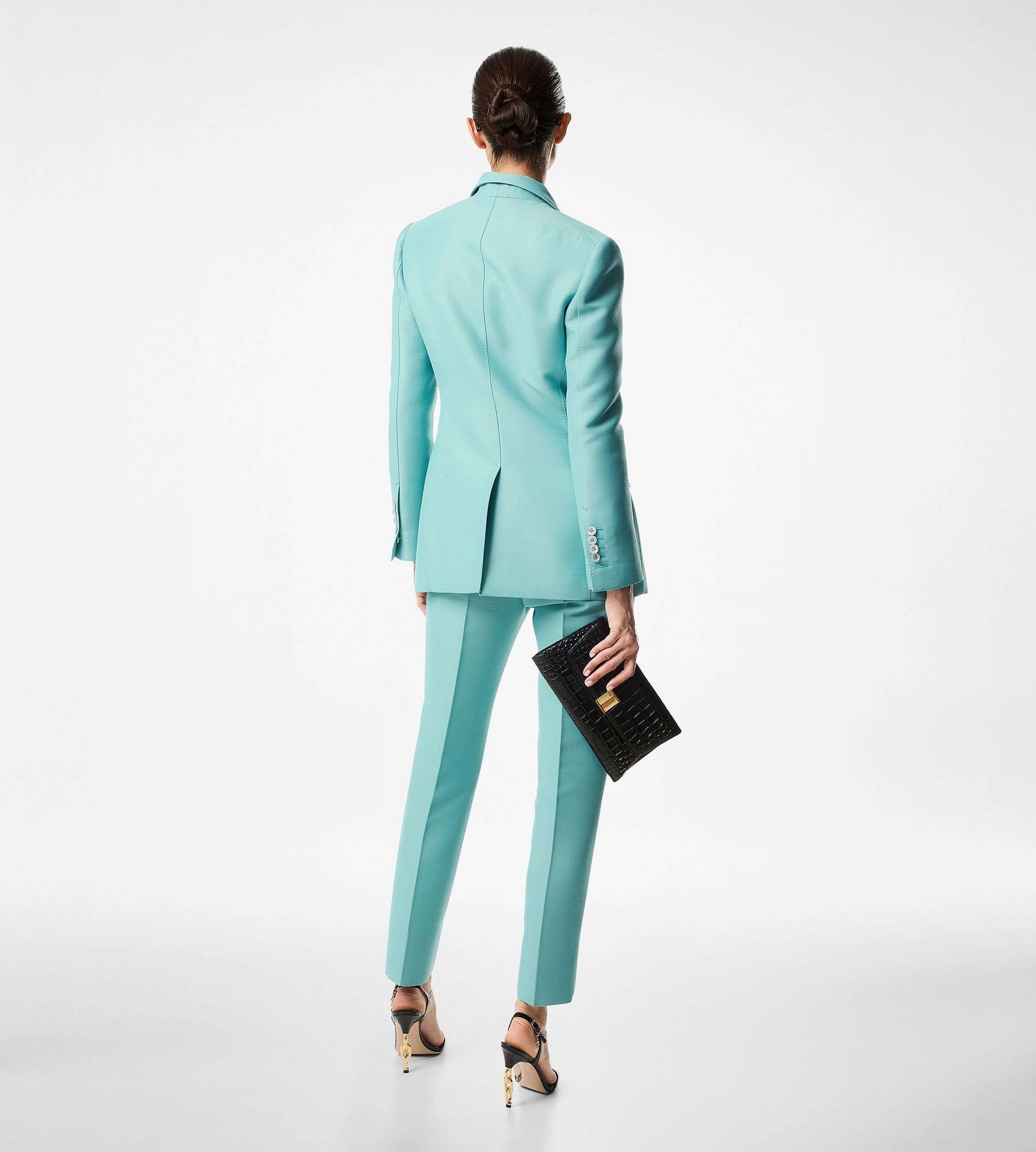COMPACT HOPSACK WOOL BLEND "WALLIS" TAILORED PANTS - 4