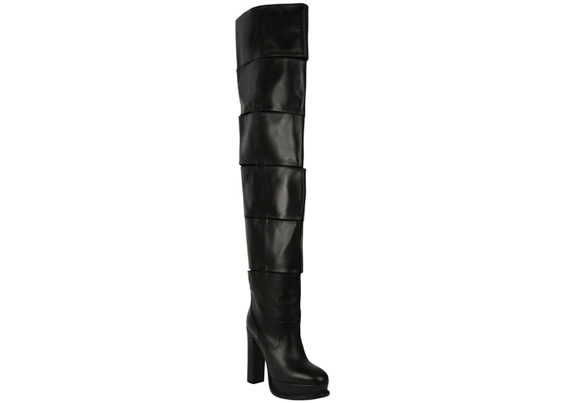 Alexander McQueen Alexander McQueen Slash Over-The-Knee Boots Black (Women's) outlook