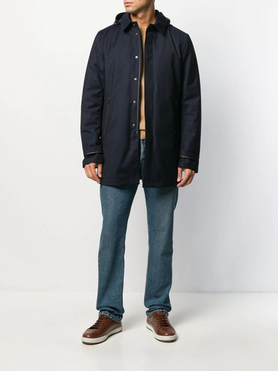 Herno hooded concealed placket coat outlook