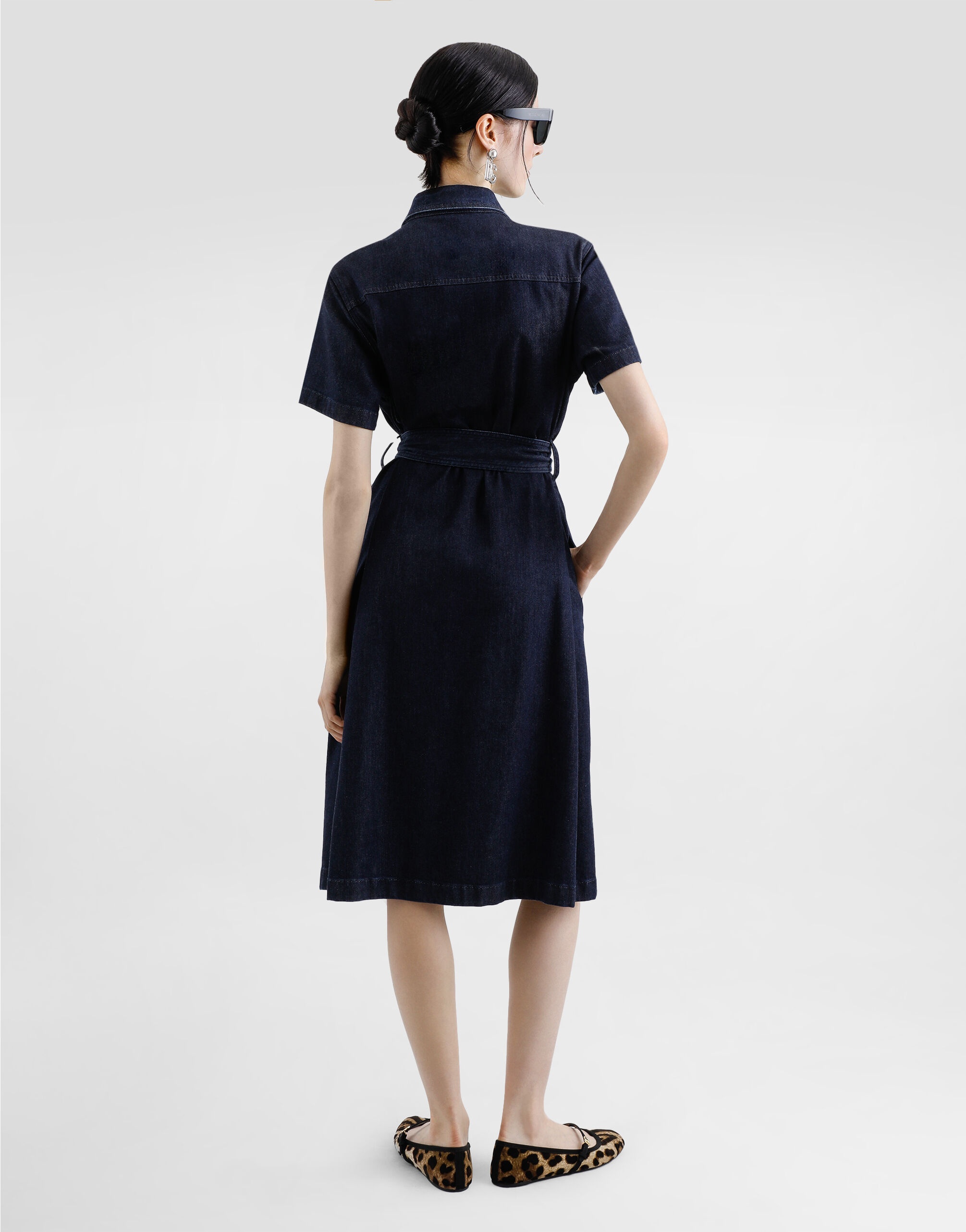 Silk denim shirt dress - 3