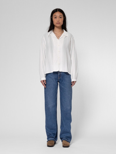 Nudie Jeans Edith Striped Dobby Blouse Offwhite outlook