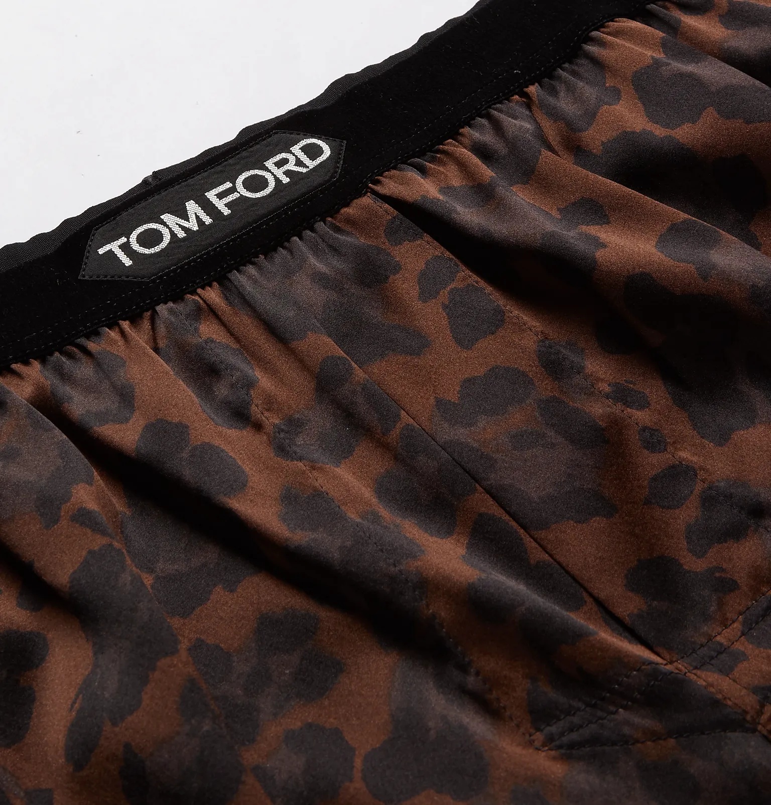 Velvet-Trimmed Leopard-Print Stretch-Silk Satin Boxer Shorts - 5