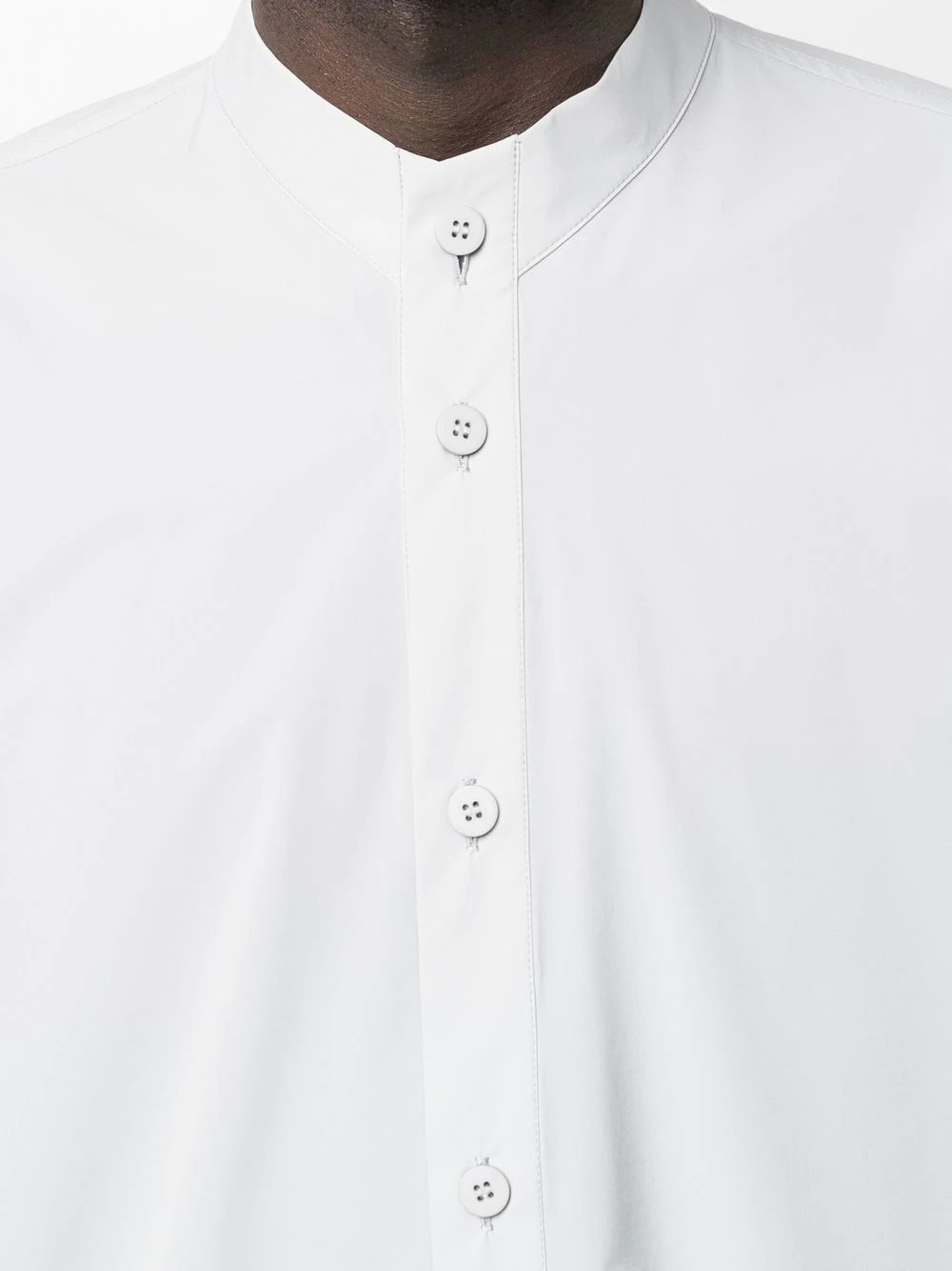 buttoned-up collarless shirt - 5