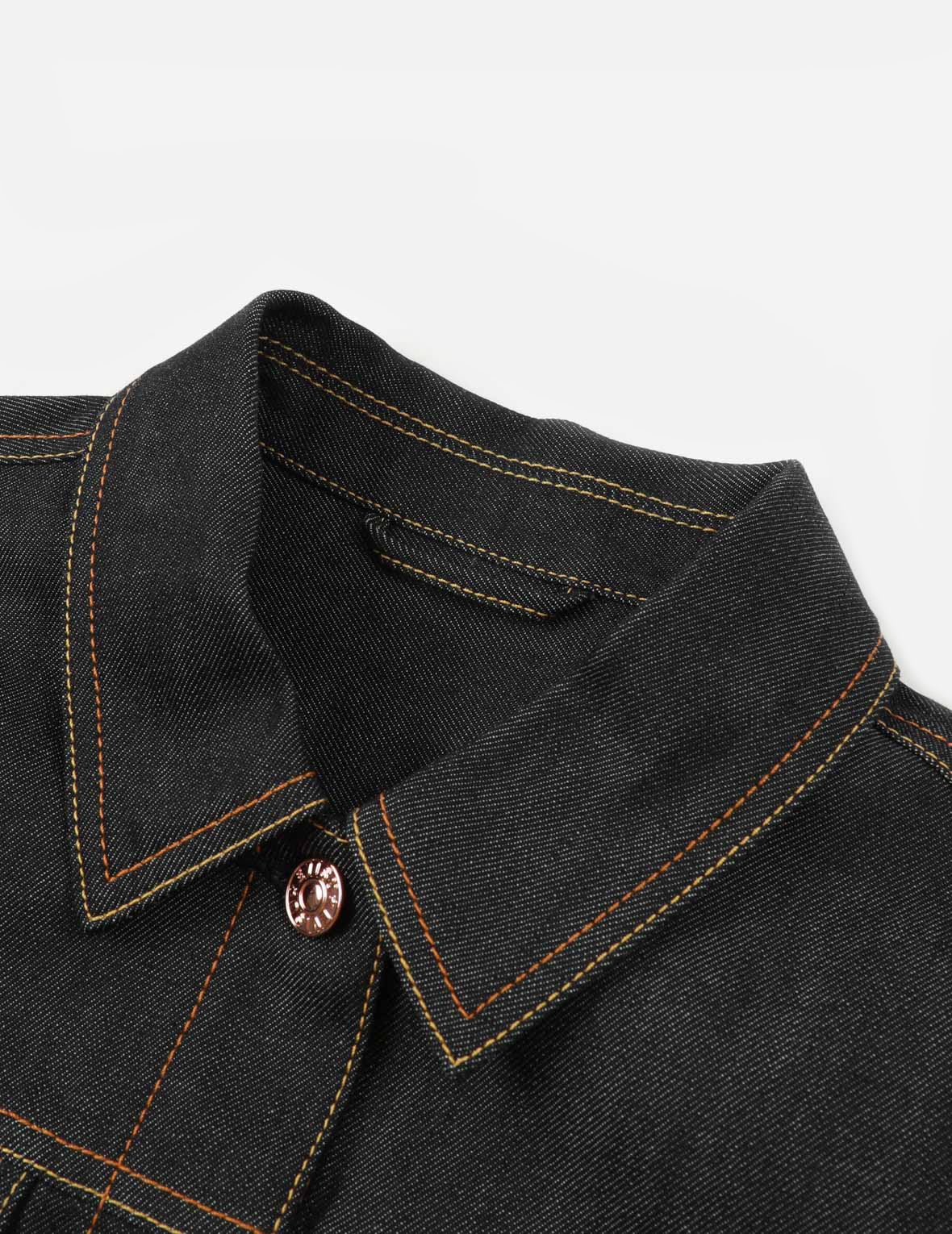 PEACOCK AND TSUBAKI EMBROIDERY DENIM JACKET - 7
