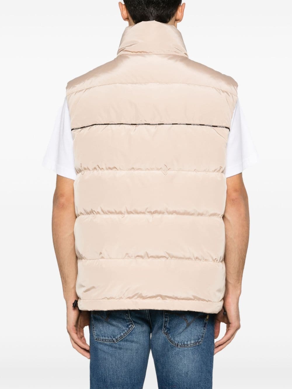 logo-patch quilted gilet - 4