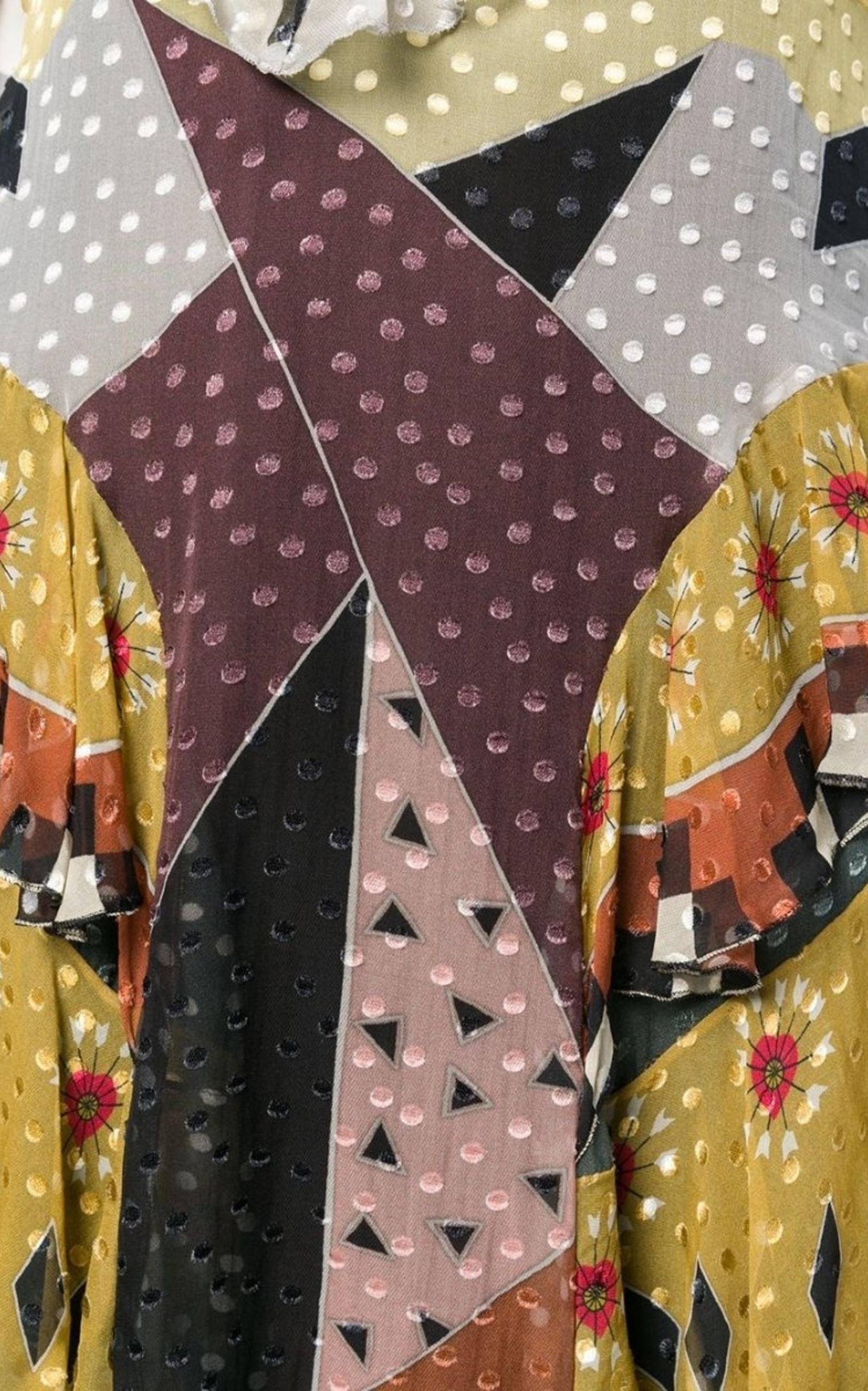 Geometric Print Silk Dress - 5