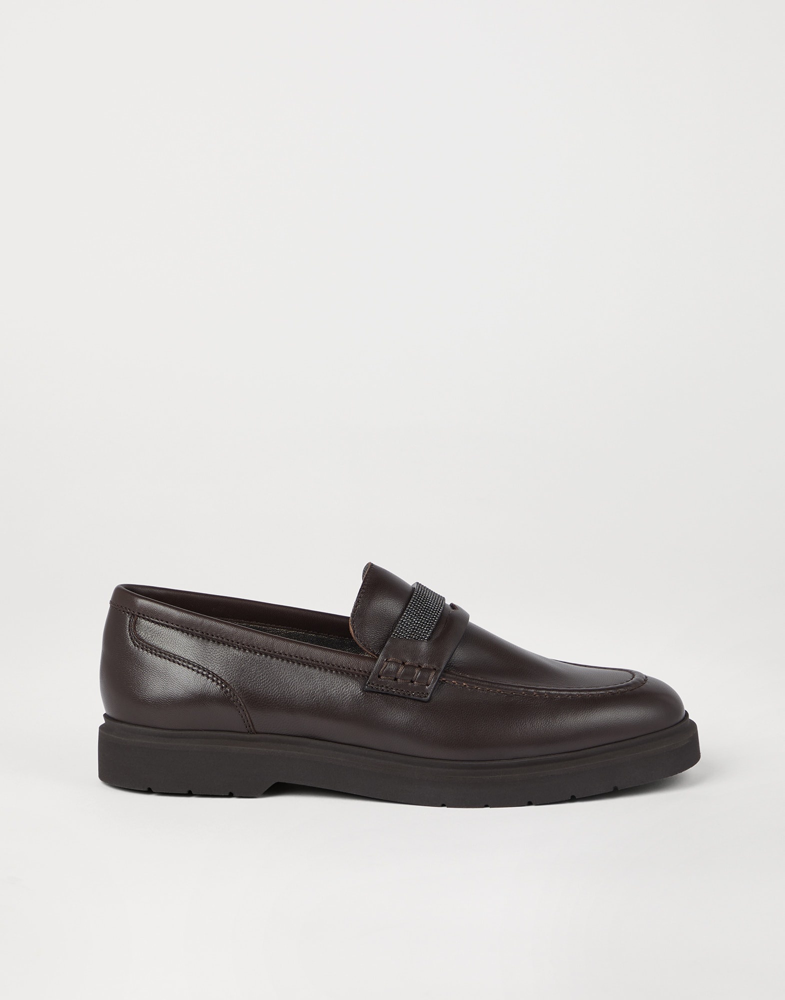 Soft nappa leather penny loafers with precious insert - 5