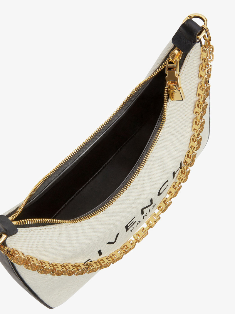 SMALL MOON CUT OUT BAG IN CANVAS WITH CHAIN 5