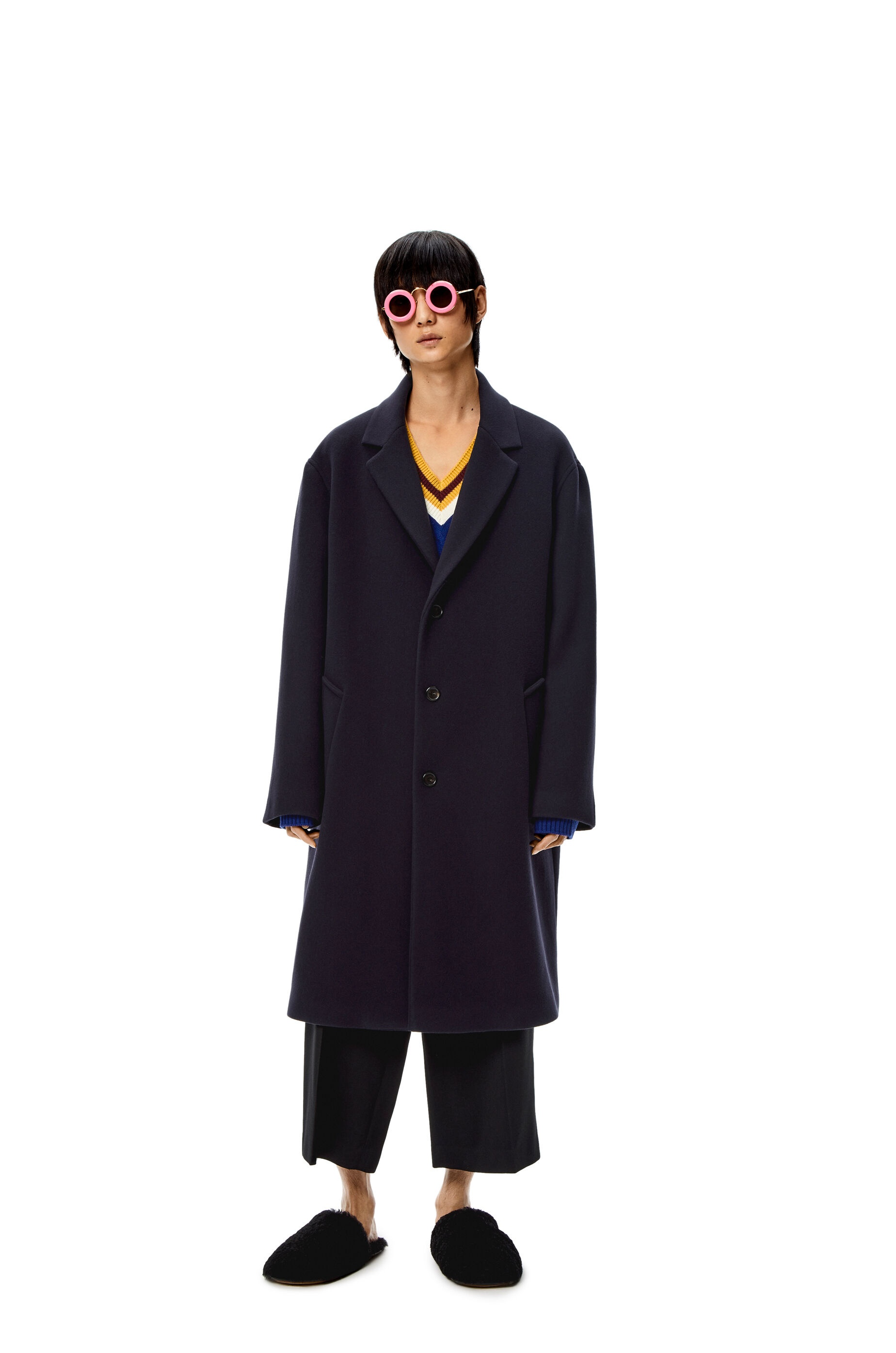 Drop shoulder coat in wool and cashmere - 3