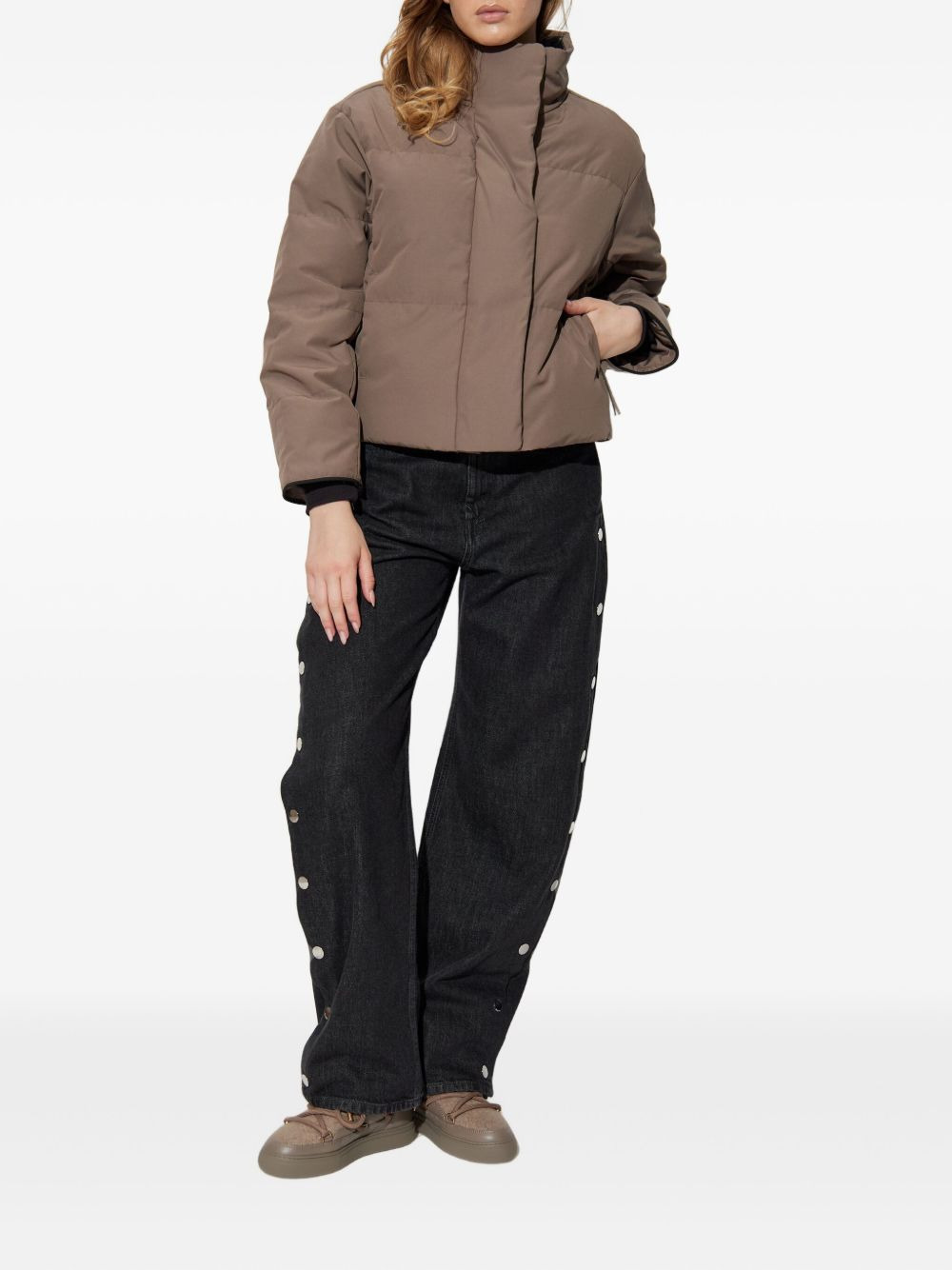 logo-patch puffer jacket - 2