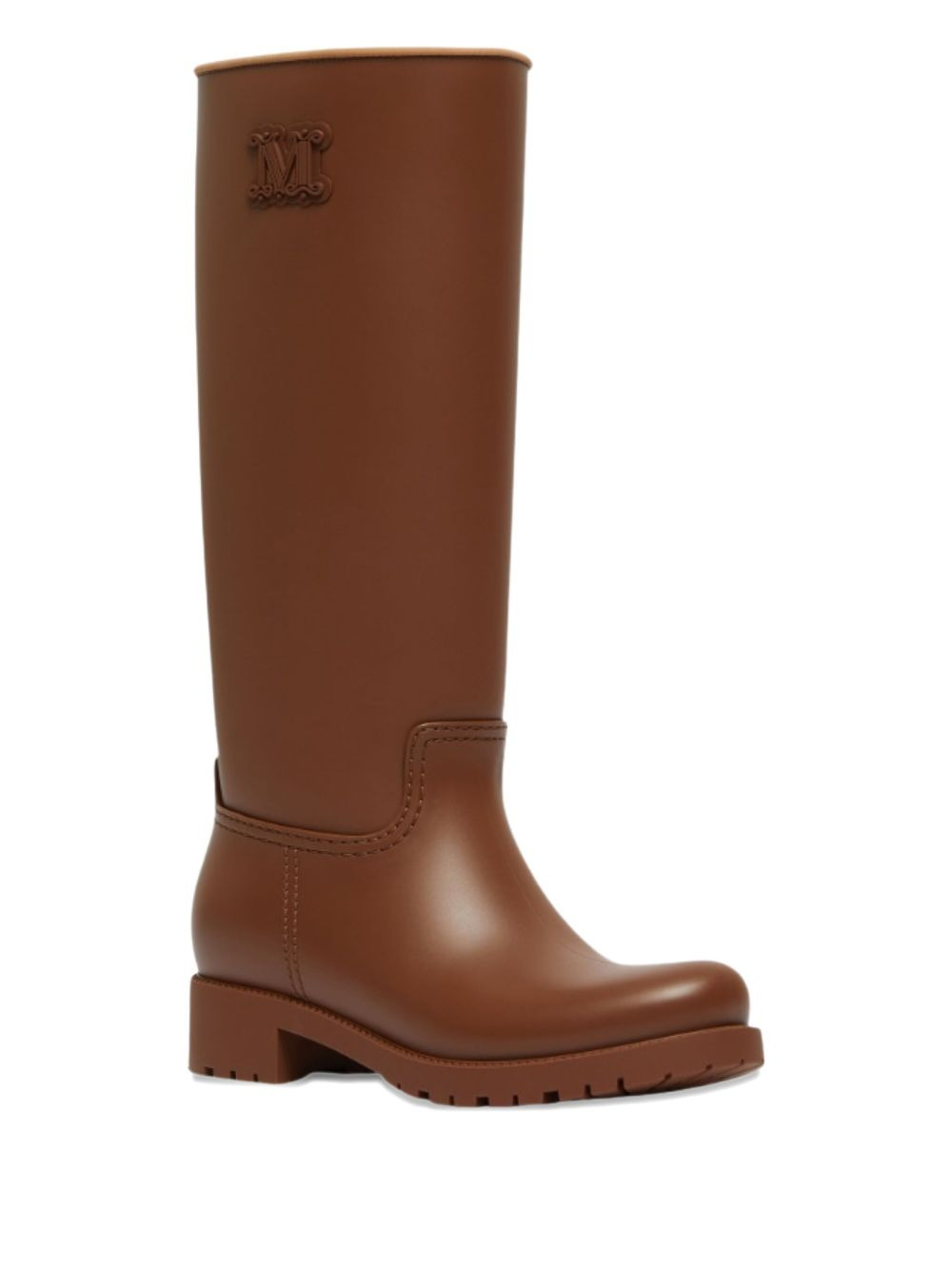 logo-embellished block-heel boots - 2