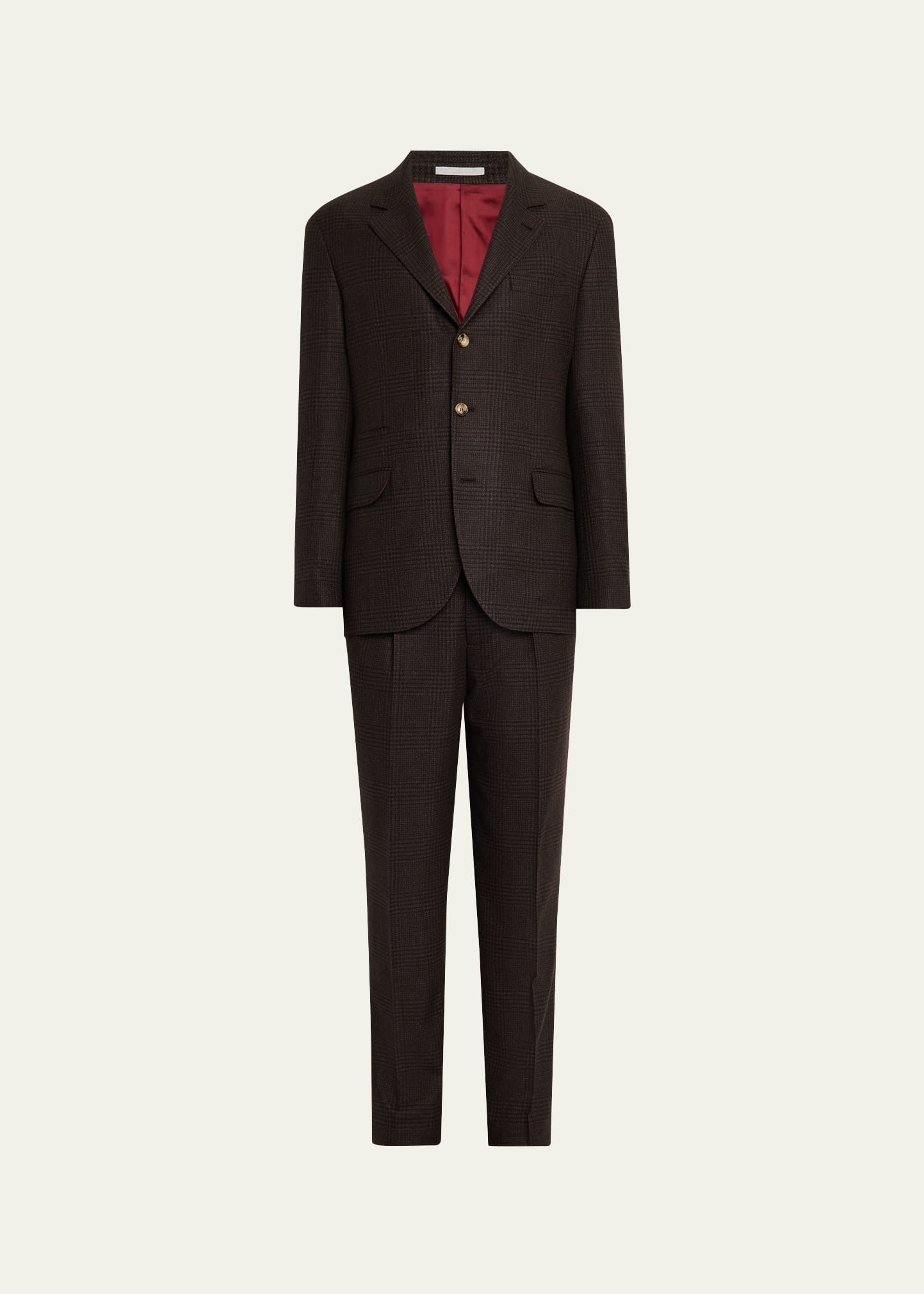 Men's Wool, Cashmere and Silk Prince of Wales Suit - 1