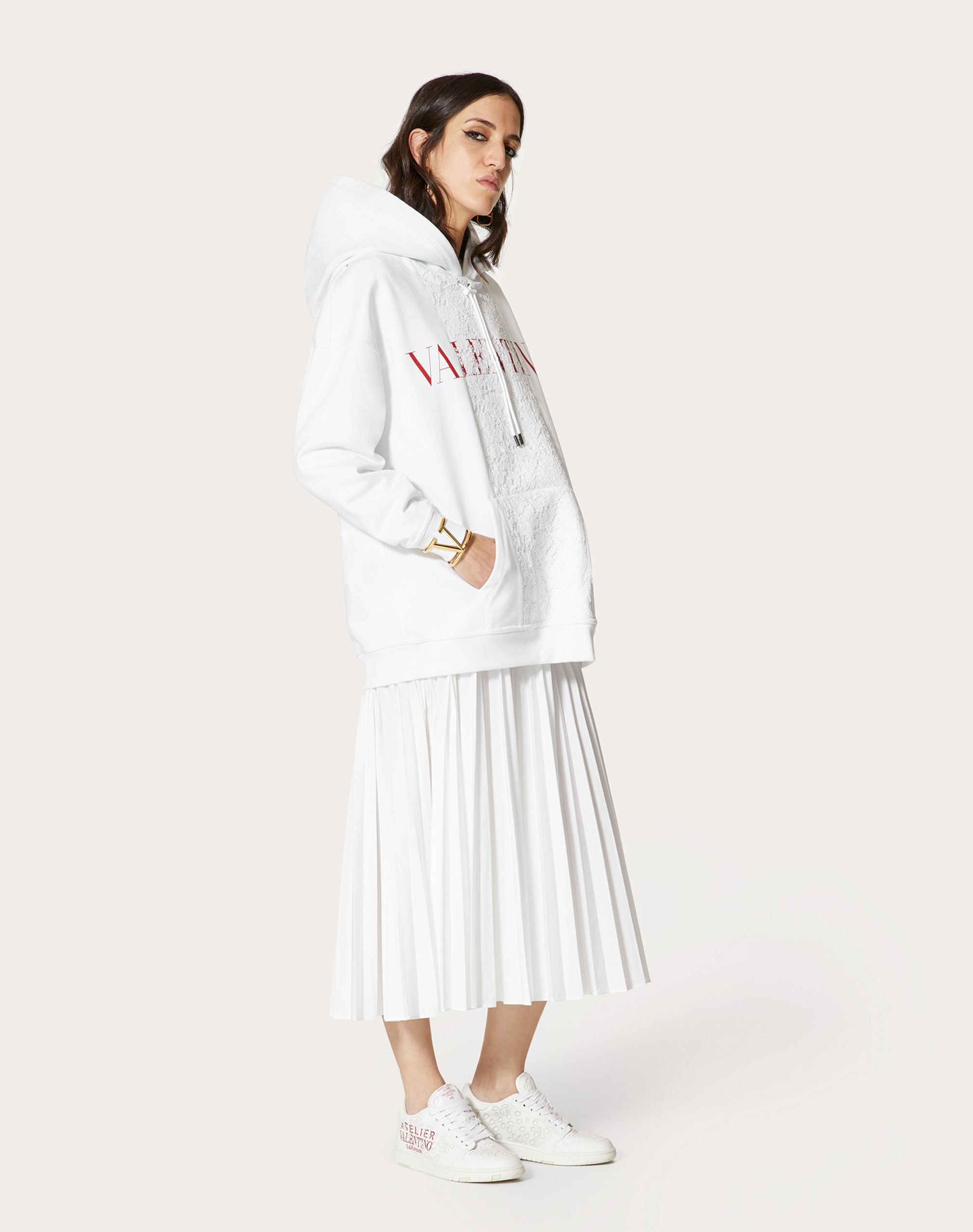 JERSEY AND HEAVY LACE SWEATSHIRT - 2
