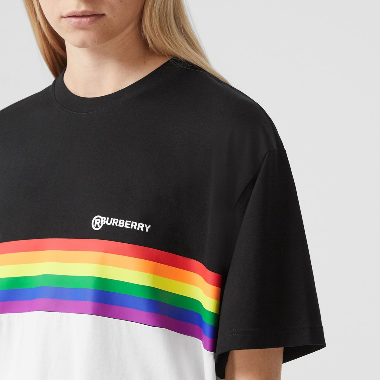 Rainbow Stripe Print Cotton T-shirt – Unisex - 6