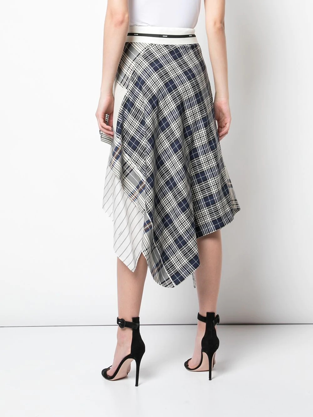 draped plaid jacket skirt - 4