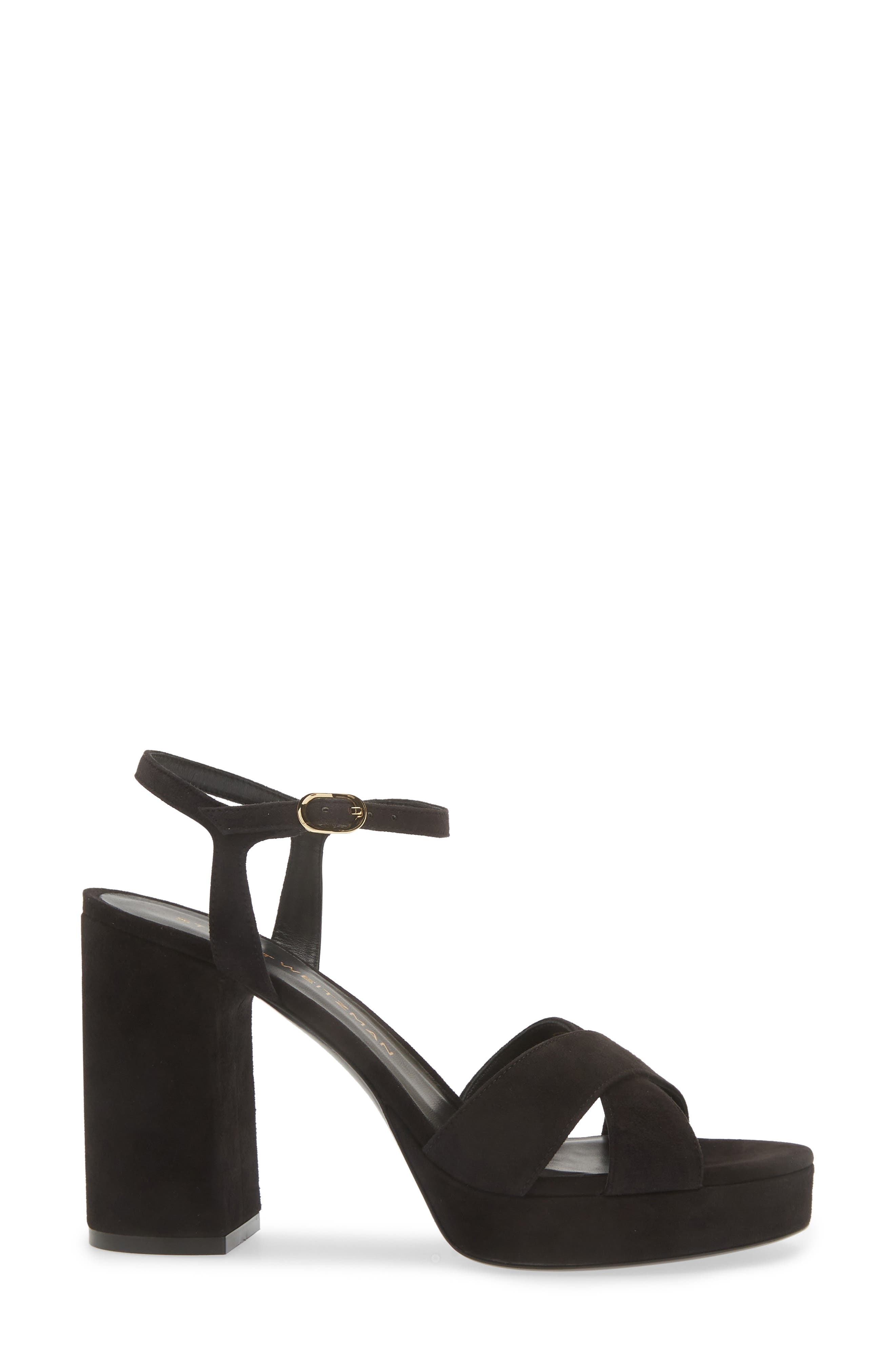 Stuart Weitzman Dayna Platform Sandal in Black Suede at Nordstrom - 3