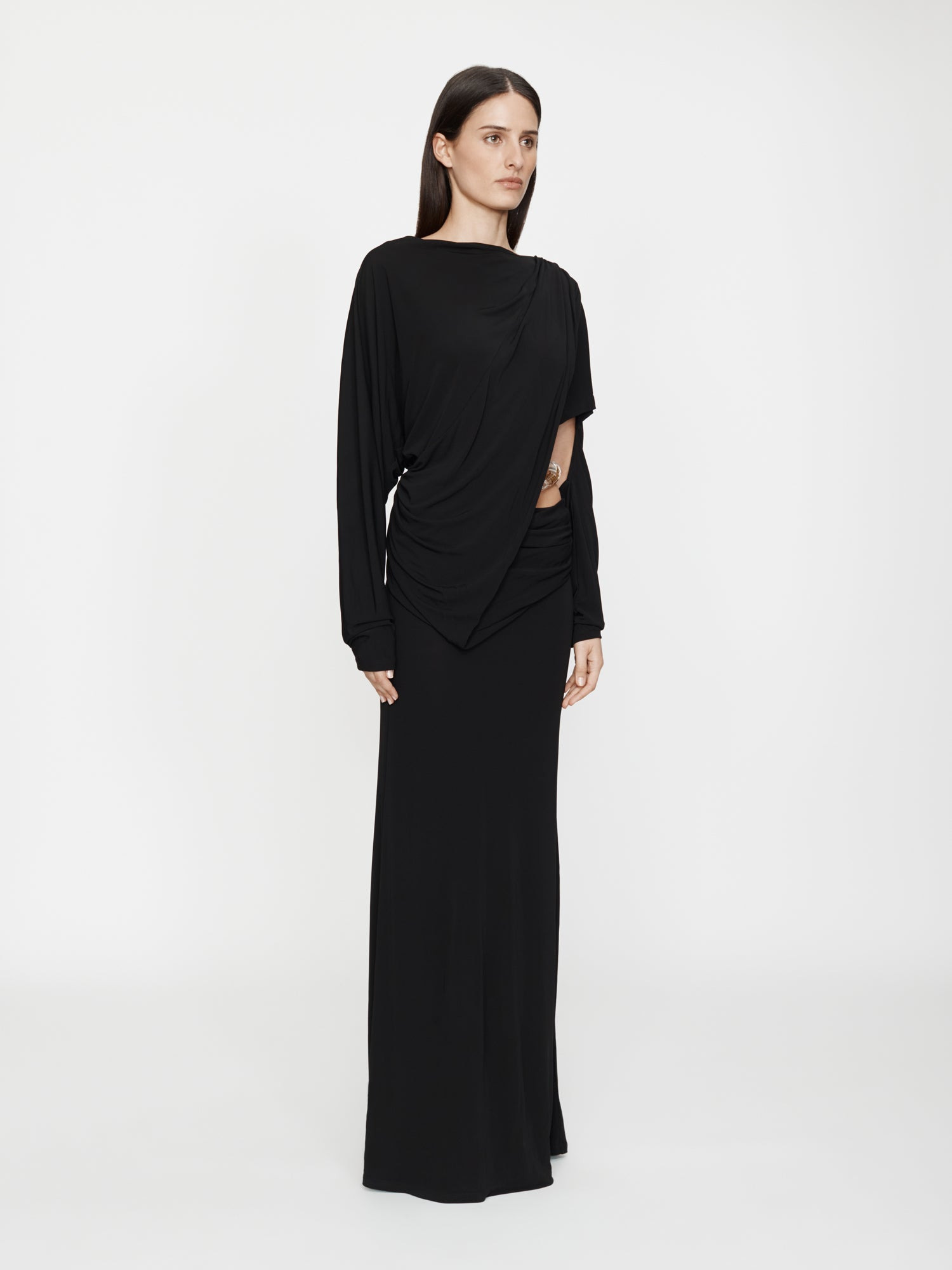 Encased Nature Resin Draped Jersey Dress - 2