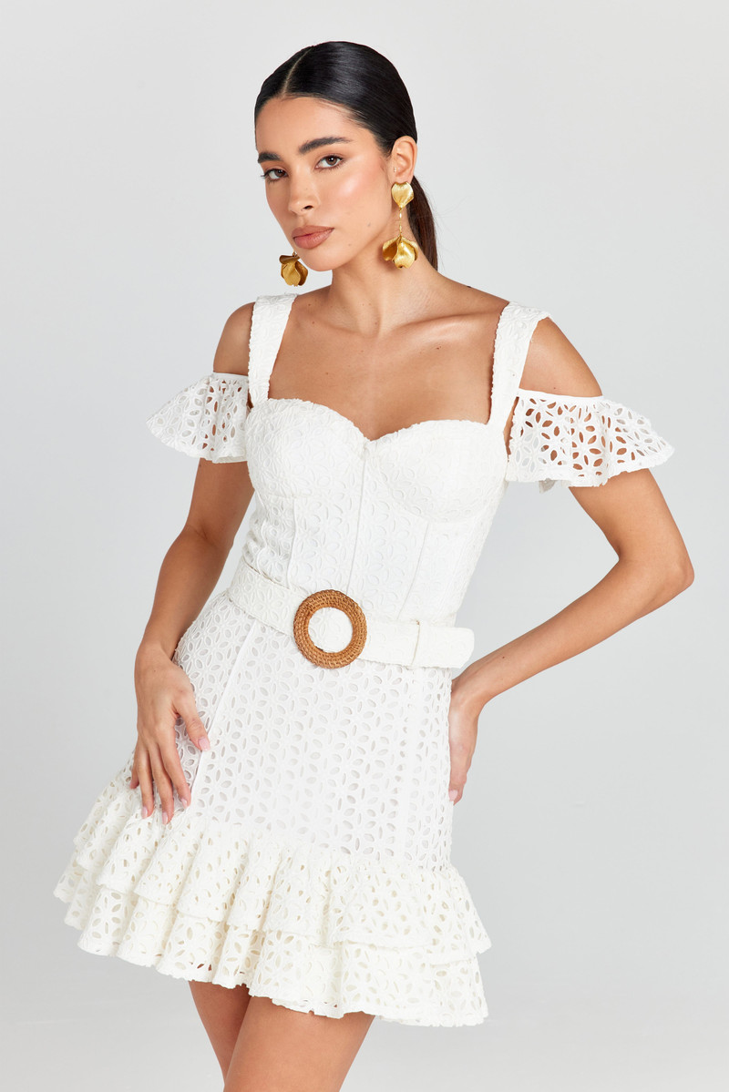 NADINE MERABI Annie White Dress outlook