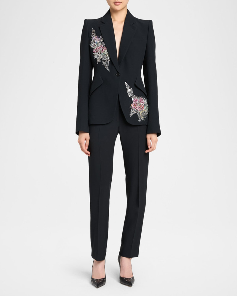 Alexander McQueen Crystal Embroidered Single-Breasted Blazer Jacket outlook
