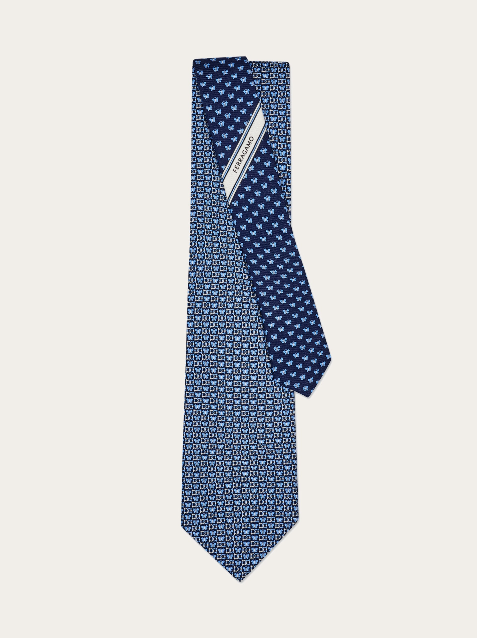 Butterfly print silk tie - 3