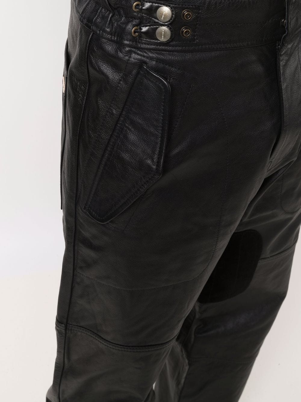 straight-leg leather trousers - 5