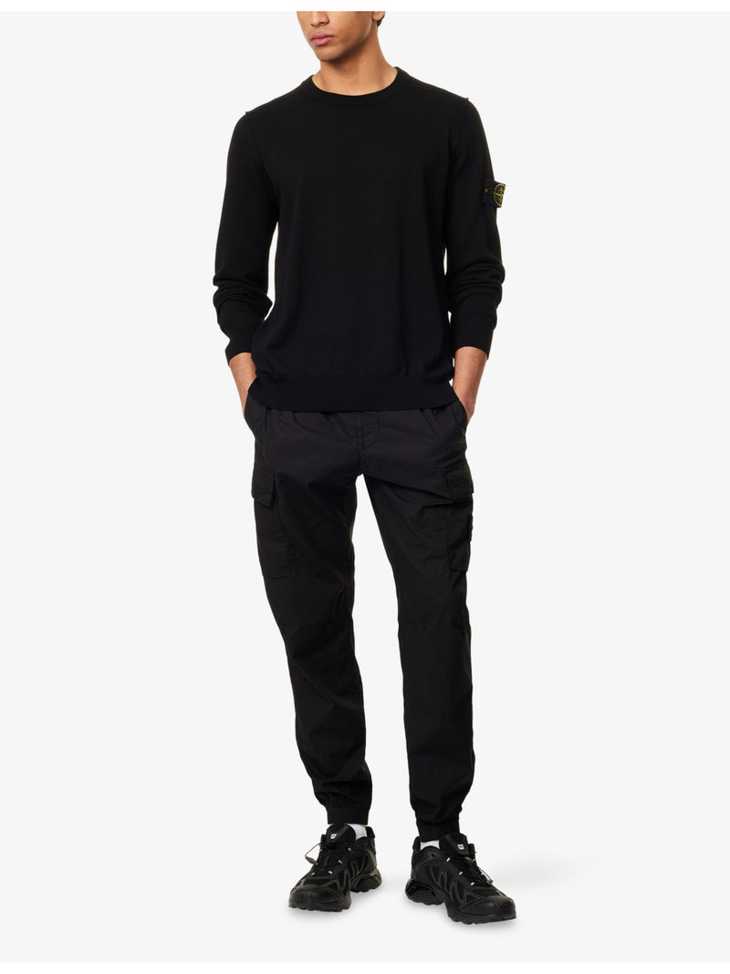 Stone Island Badge Crewneck Cotton-Knit Jumper outlook