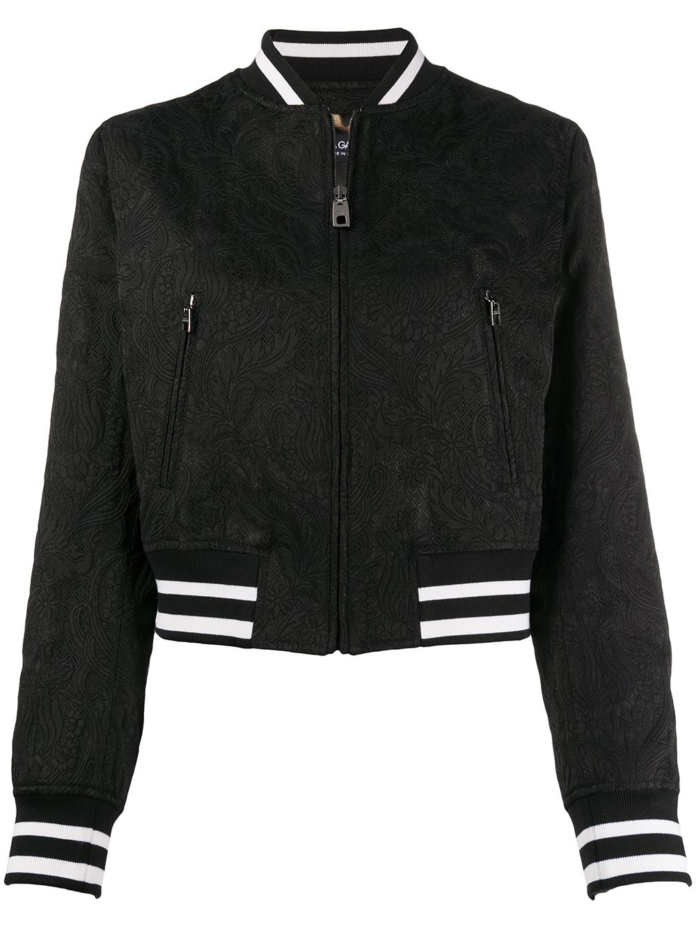 baroque pattern bomber jacket - 1