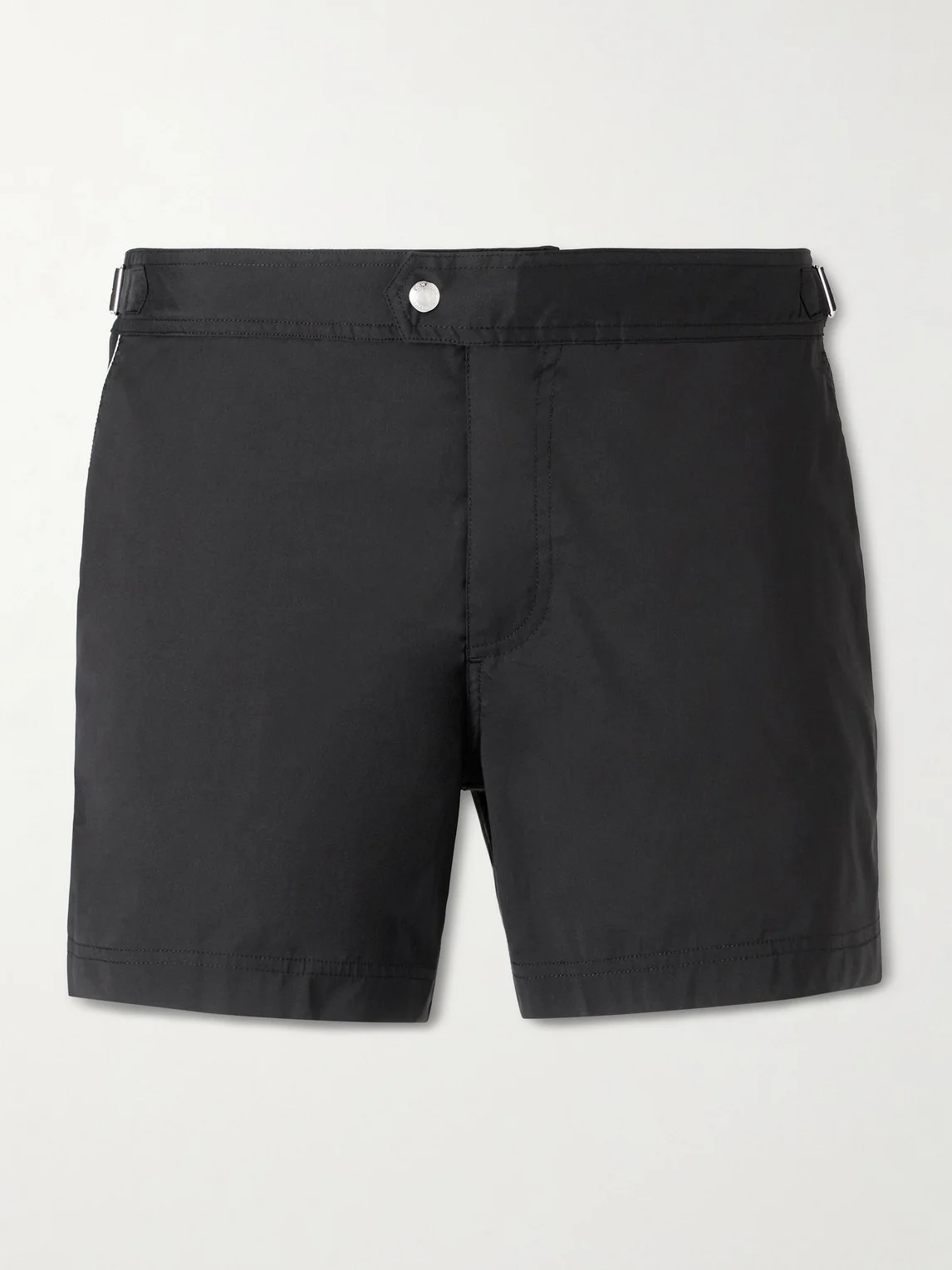 Straight-Leg Mid-Length Piped Swim Shorts - 1