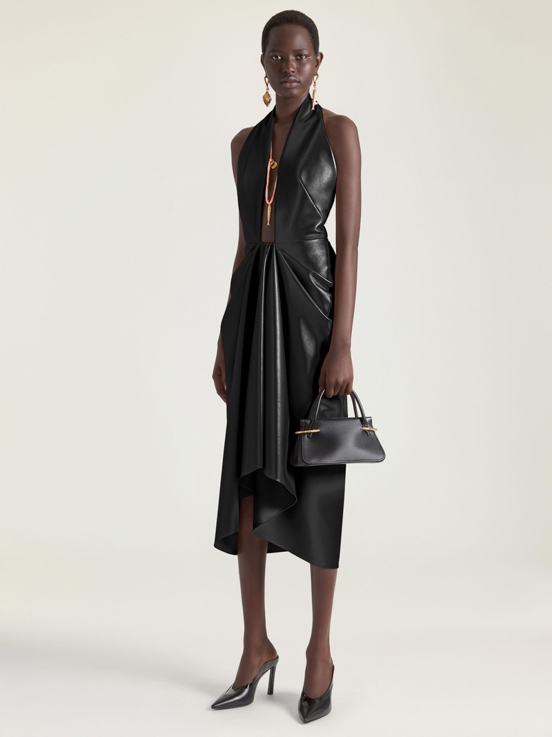 DRAPED DRESS IN NAPPA LEATHER 2