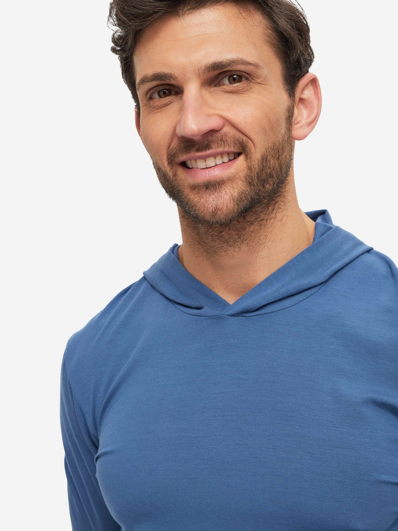 Men's Pullover Hoodie Basel Micro Modal Stretch Storm Blue - 6