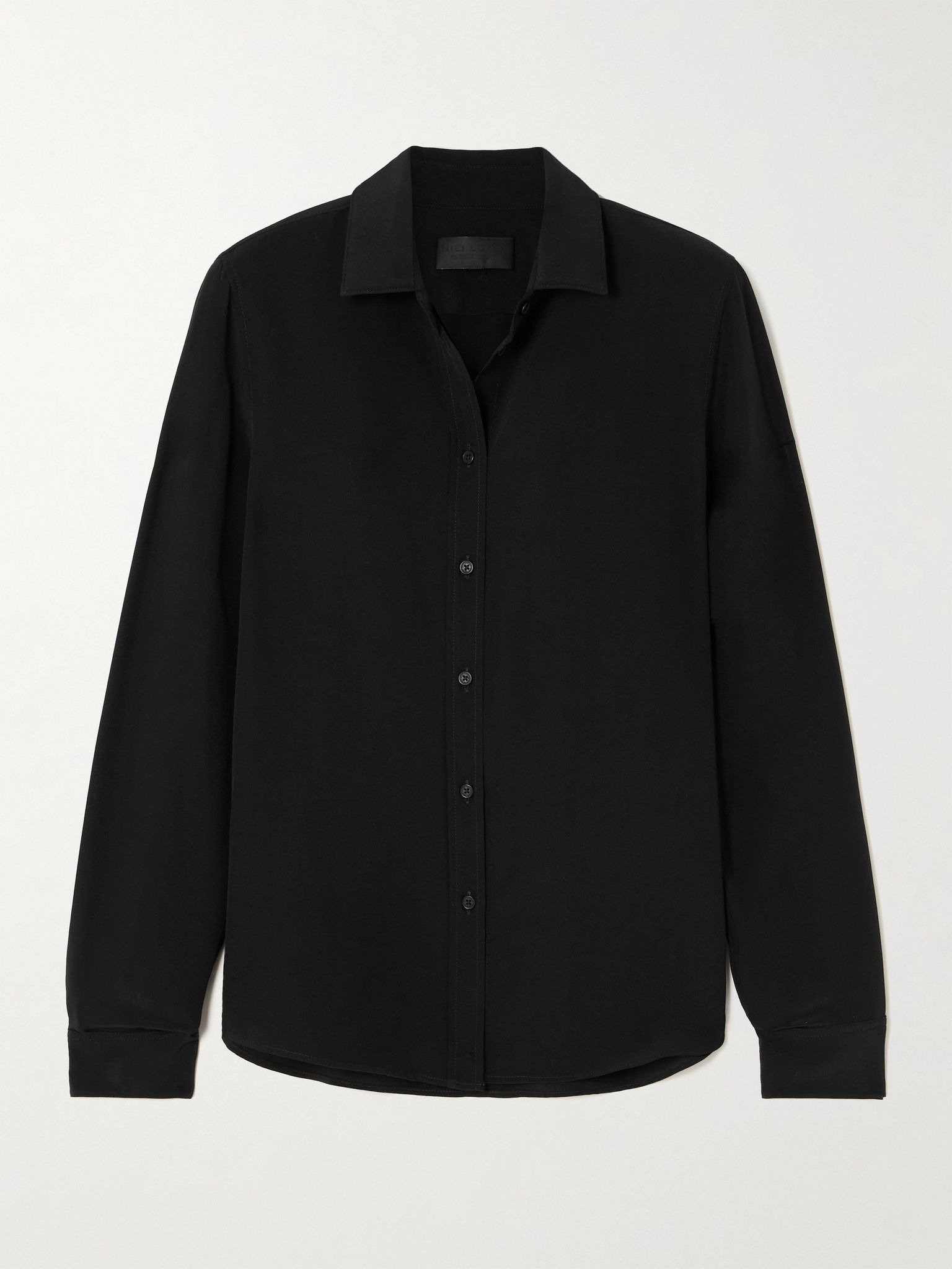 Gaia silk crepe de chine shirt Black - 1