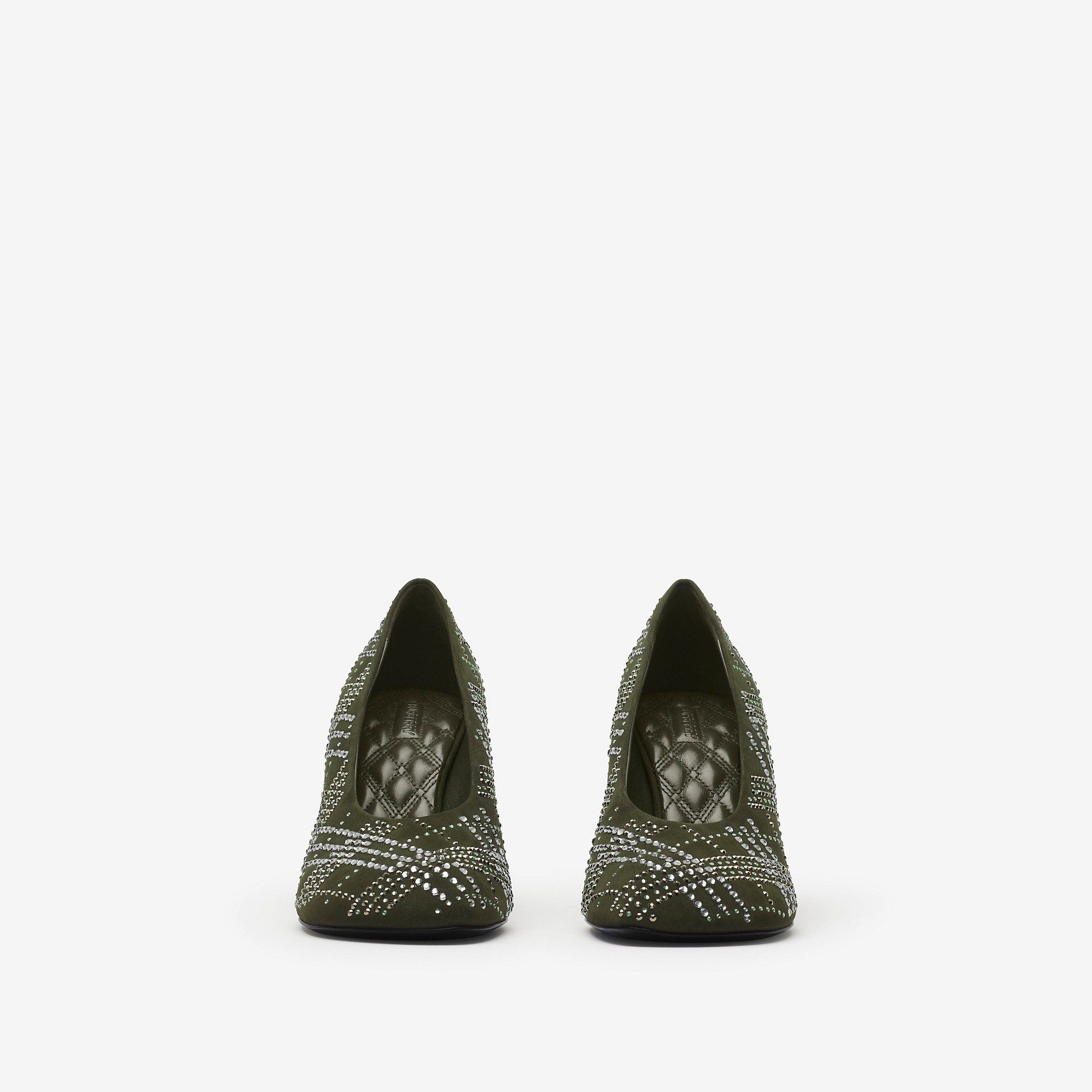 Crystal Check Suede Baby Pumps - 3