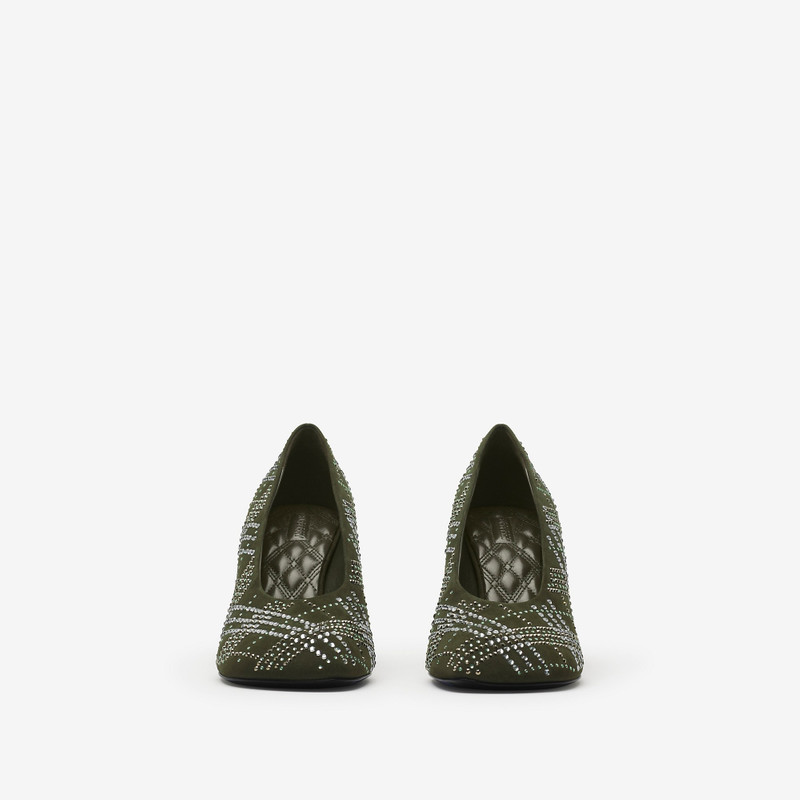 Crystal Check Suede Baby Pumps 3