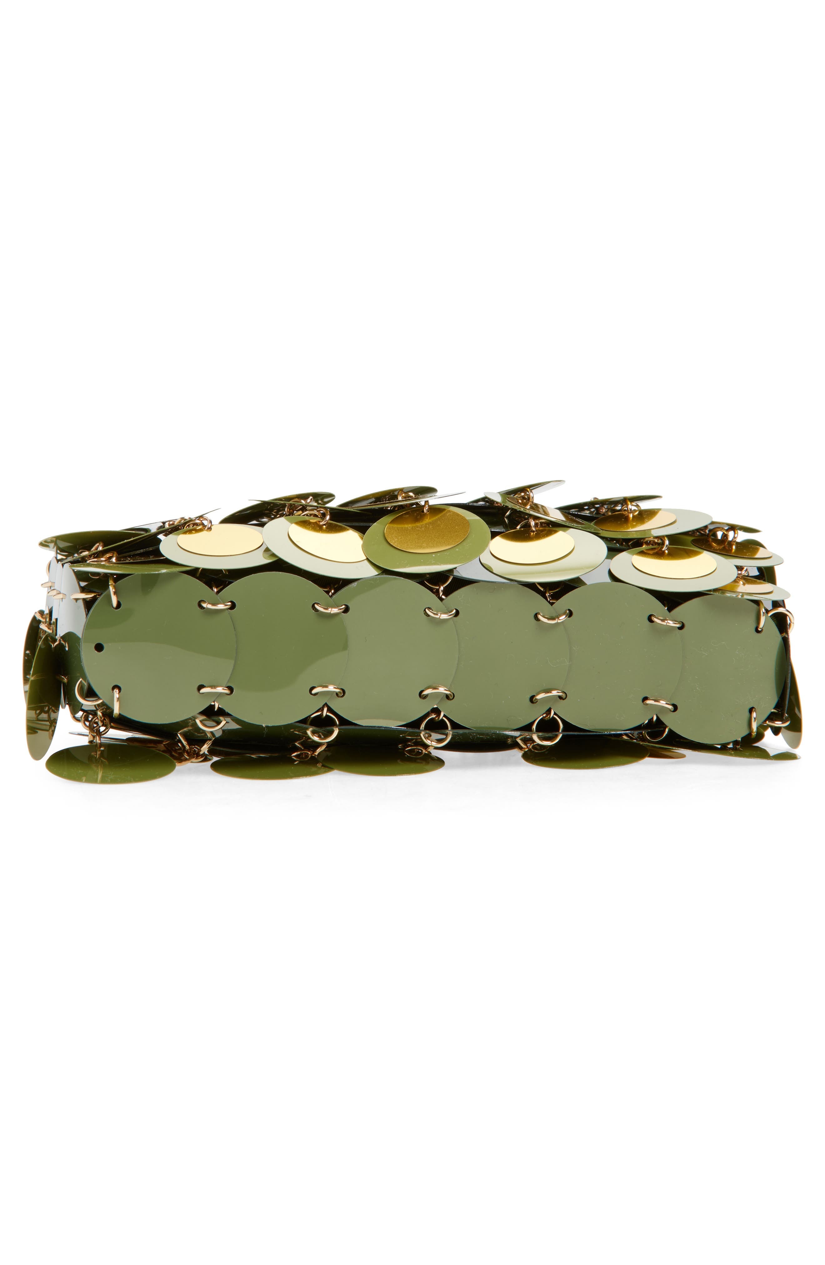 Rabanne Nano Kaki Sparkle Shoulder Bag in Dark Green /Gold at Nordstrom - 7