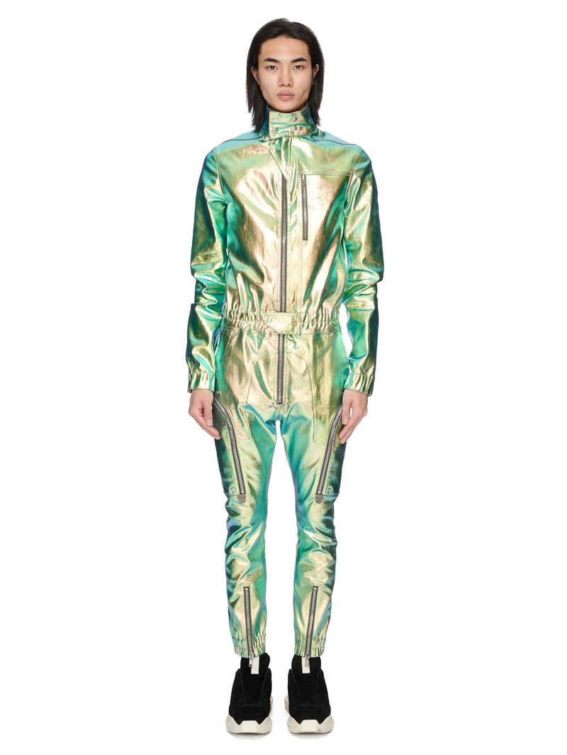 metallic-effect zip-up jumpsuit 1