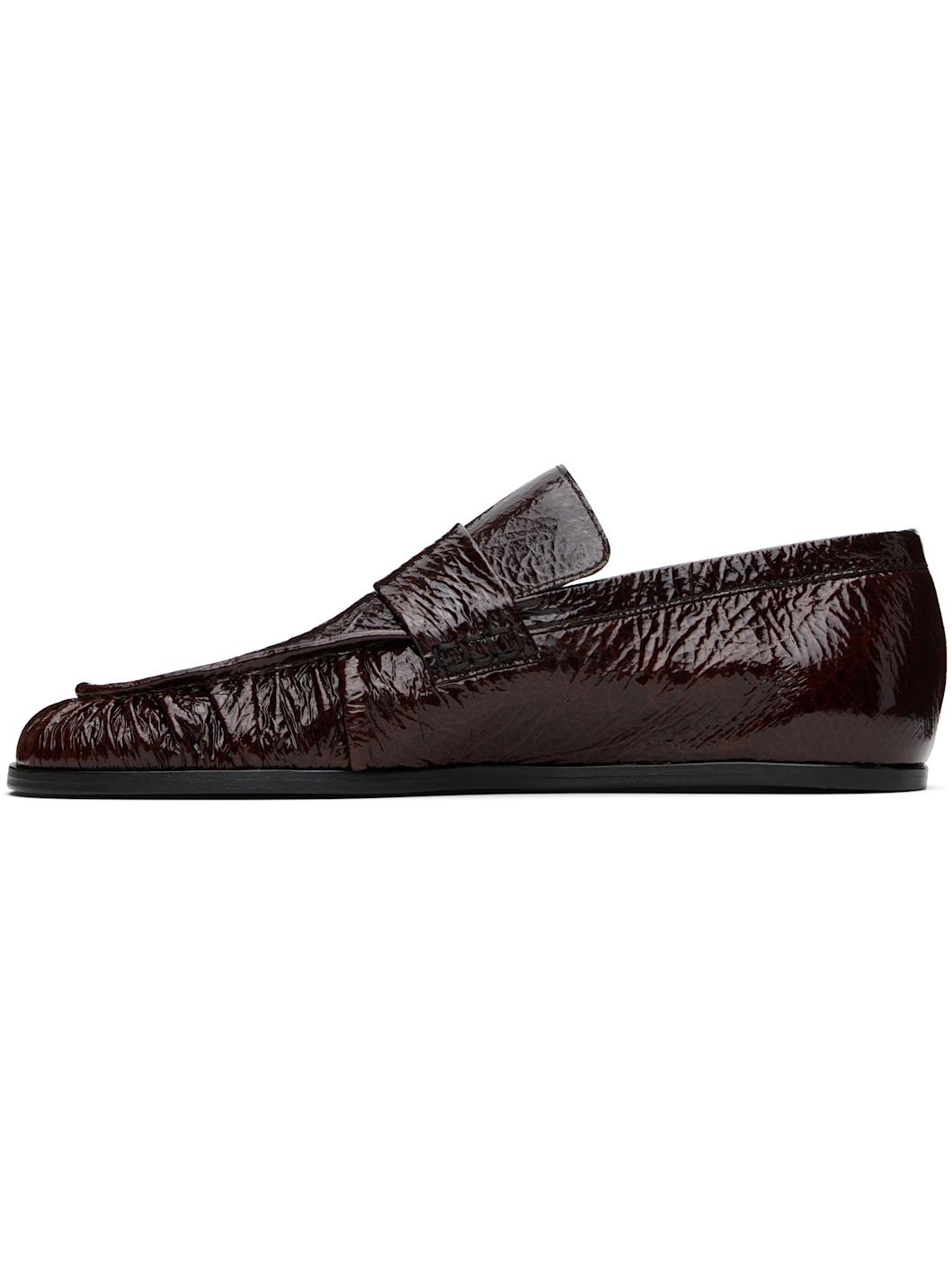 Burgundy Patent Leather Loafers - 3