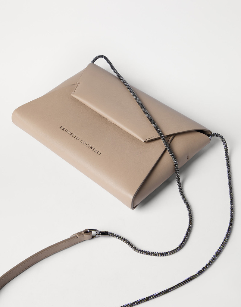 BC Duo pochette in calfskin with precious chain 3